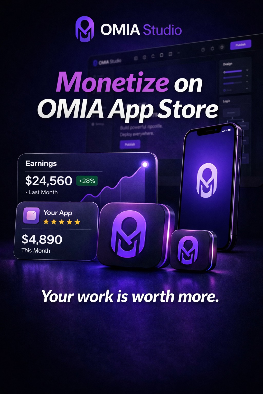 Build and earn by uploading OMIA Studio templates to the OMIA Store